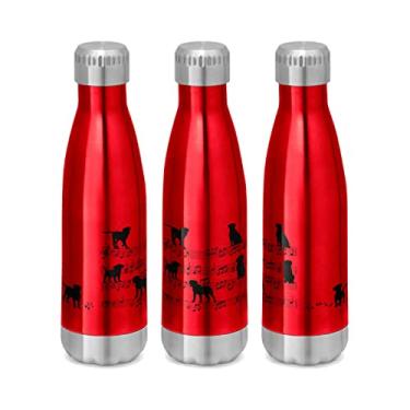 Imagem de Garrafa Térmica Inox Brilhante 510 ml Cachorro Musical Preto (Vermelho)