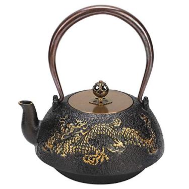 Imagem de 1. Mini bule de ferro fundido de dragão duplo de 2L bule de chá chaleira com alça