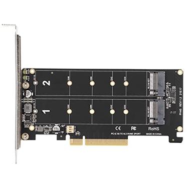Imagem de Placa adaptadora M.2 NVME SSD para PCIE, 2 x 32Gbps Dual M.2 NVMe SSD para PCIE X8 M Key Cartão adaptador de disco rígido para PC (PH45)