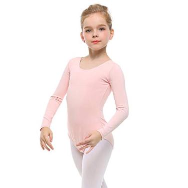 Imagem de Collant básico para balé de manga comprida para meninas da STELLE, Ballet Pink, 8-9 Years