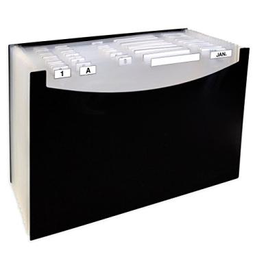 Imagem de C-Line Tamanho ofício 21 bolsos Design Stand-Up Arquivo expansível, preto (48221)