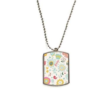 Imagem de DIYthinker Colar para animais de estimação com pingente de corrente de aço inoxidável para plantas de girassol