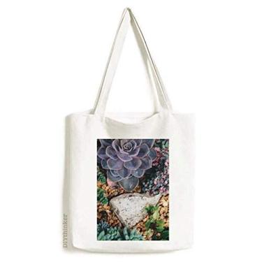 Imagem de Bolsa de lona com estampa de flor de pedra, ciência, natureza, paisagem, bolsa de compras casual