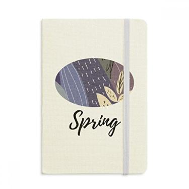 Imagem de Caderno de folhas abstratas com estampa de arte em tecido oficial capa dura diário clássico
