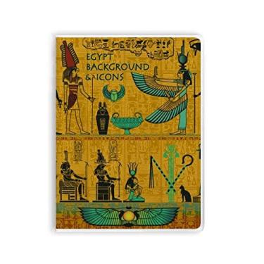 Imagem de Caderno com estampa artística de faraó do Egito Antigo Capa de Goma Diário