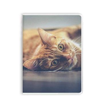 Imagem de Caderno com foto de gato amarelo animal capa de goma diário capa macia