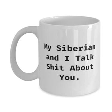 Imagem de Caneca de gato siberiano brilhante 325 g, My Siberian and I Talk Shit About You, presente para amigos, piadas de amigos