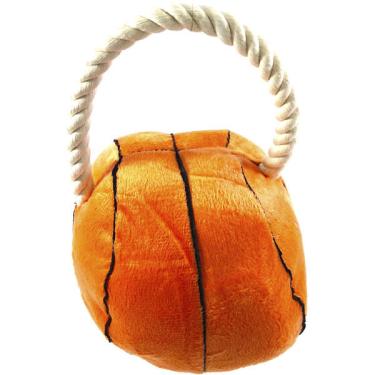 Imagem de Brinquedo Pelúcia Bola Basquete com Puxador para Cães - Tam. Único