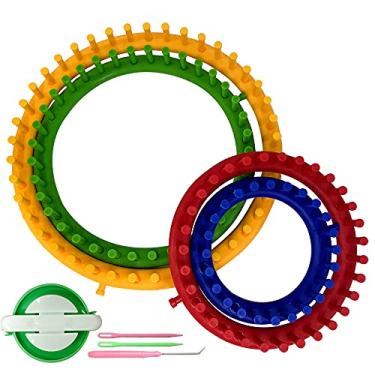 Imagem de ARTMAK Kit de Artesanato Tear Circular Com 4 Tamanhos e Ferramenta para Fazer Pom Pom