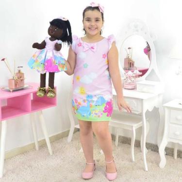 Boneca de Pano Nina com Roupa tema Sereia - Negra