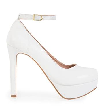 Imagem de Sapato Boneca Modarpe Meia Pata Salto Alto Feminino M40 Cor:Branco;Tamanho:34