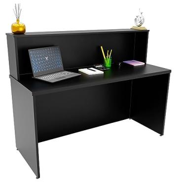 Imagem de Balcão Atendimento Recepção Consultório 1400x600 Netmobil (Preto)