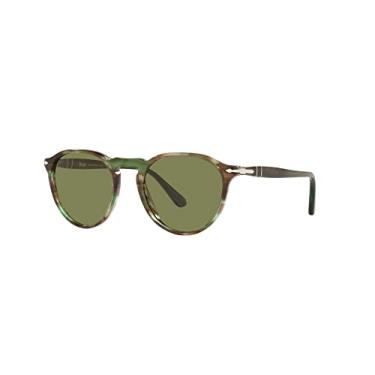 Imagem de Persol Óculos de sol redondos PO3286S, Verde listrado/verde claro, 51 mm