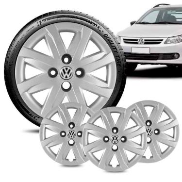 Imagem de Jogo 4 Calota Volkswagen Saveiro G5 aro 14 2013 14 15 prata