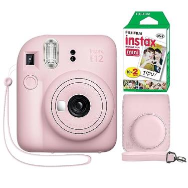 Imagem de Câmera instantânea Fujifilm Instax Mini 12 rosa (Blossom Pink) + capa personalizada MiniMate + filme Fuji Instax 20 folhas, pacote duplo
