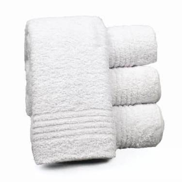 Imagem de Jogo com 6 Toalhas para Academia Fitness Grossa Felpuda 100% Algodão (Branco)