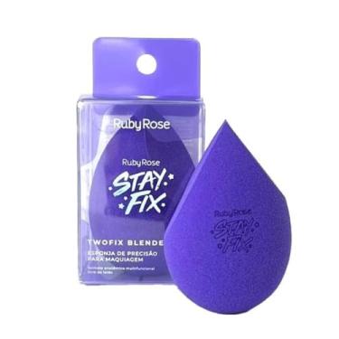 Imagem de Esponja de Maquiagem Ruby Rose Twofix Blender - Macia, Aveludada e Cresce na Água - Para Base Acabamento Natural e Uniforme - HB-S03
