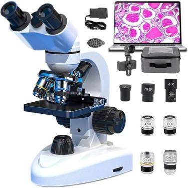 Imagem de CHONGHAN MicroscóPio De Composto Binocular/10000x/20000x-MicroscóPios Binoculares Compostos- Ocular EletrôNica/Foco Duplo/EstáGio MecâNico-Para DoméStico Educacional