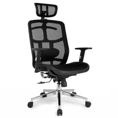 Imagem de Cadeira Office DT3 Diana, ergonomica em Mesh Vidartex™, apoio de cabeça 3D, apoio lombar almofadado com ajuste manual, suporta até 120kg e altura máx. de 1,80m (Black)