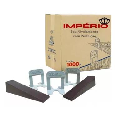 Imagem de 1000 Espaçador + 120 Cunhas para Nivelador Piso Porcelanato Clip (2.0mm)