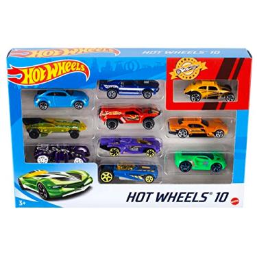 Imagem de Hot Wheels Diecast Veículo de Brinquedo Pacote Surpresa 10 carros para crianças a partir de 3 anos