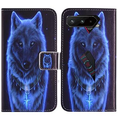 Imagem de TienJueShi Wolf Fashion Stand TPU Silicone Book Stand Flip PU Leather Protector Phone Case para Asus ROG Phone 5s Pro ZS673KS 6,8 polegadas Capa Carteira Etui