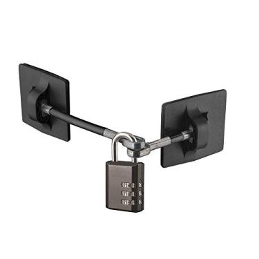Imagem de Trava de porta de geladeira com combinação de cadeado – Preto, Black Combination Lock, Black