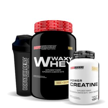 Imagem de Kit Waxy Whey 900g + Power Creatina 300g + Coqueteleira - BODYBUILDERS (Médio, Baunilha)
