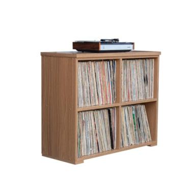 Imagem de Serena Estantes Estante Prateleira Multiuso Para Discos De Vinil (Louro Freijó) - 4 Prateleiras - Moderno - Armazenamento de Lps