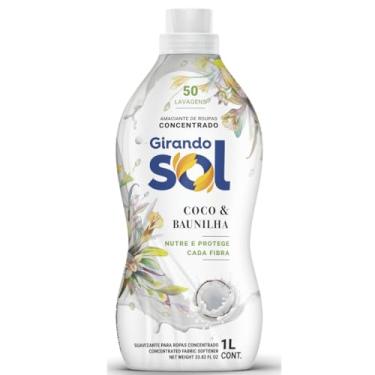 Imagem de Girando Sol Amaciante Concentrado Coco E Baunilha 1L Amaciante De Roupas Concentrado Branco Nutre E Protege Cada Fibra Rende 50 Lavagens (Coco e Baunilha)