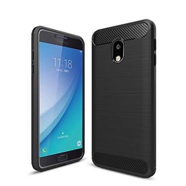 Imagem de Manyip Capa para Samsung J5 2017 /J530/J5 Pro, capa de fibra de carbono anti-riscos e resistente a impressões digitais totalmente protetora capa de couro Cover Case adequada para Samsung J5 2017