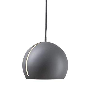 Imagem de Luminária pendente nórdica minimalista de ferro moderna sala de estar sala de jantar ângulo ajustável preto/cinza avançado branco lustre prático luminária embutida (cor: cinza) Stabilize