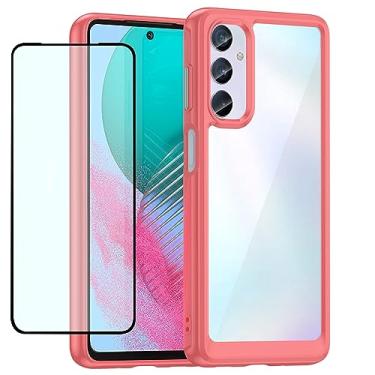 Imagem de GTBDEKI Capa transparente para Galaxy M54 5G, capa para Samsung M54 5G SM-M546B com protetor de tela HD, policarbonato rígido transparente à prova de choque + capa protetora de TPU para Samsung Galaxy