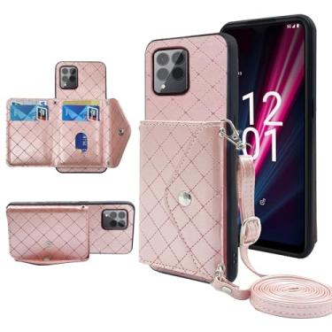 Imagem de Furiet Capa carteira compatível com T-Mobile Revvl 6 Pro 5G 2022 com alça de ombro transversal suporte para cartão de crédito capa para celular Tmobile Revel Tmo Revell T Mobile Rebel 6pro TCL