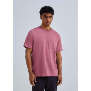 Imagem de Camiseta Masculina Comfort Em Malha Flamê - Rosa XG-Masculino
