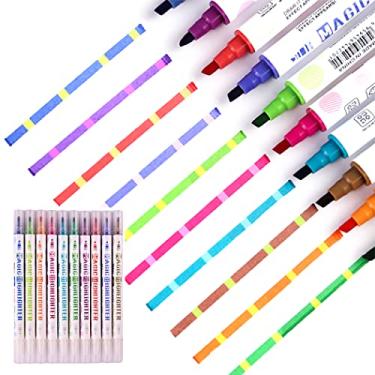 Imagem de Gullor 10 marcadores mágicos, canetas marca-texto de ponta dupla, canetas fluorescentes coloridas