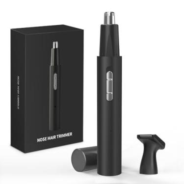 Imagem de Ginity Ear and Nose Hair Trimmer Clipper, Aparador de Cabelo de Nariz Recarregável USB Profissional para Homens e Mulheres, 2 em 1 IPX7 Aparador de Rosto à Prova d'Água com Lâminas de Borda Dupla Fácil Limpeza (Preto)