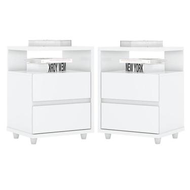 Imagem de Kit 2 Mesas de Cabeceira Lacy Branco – Henn