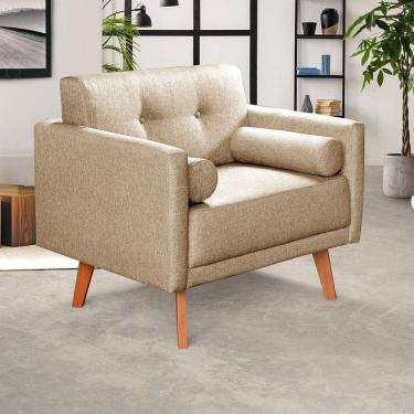 Imagem de Poltrona Moderna Luma Decoração Sala, Varanda, Recepção Marrom