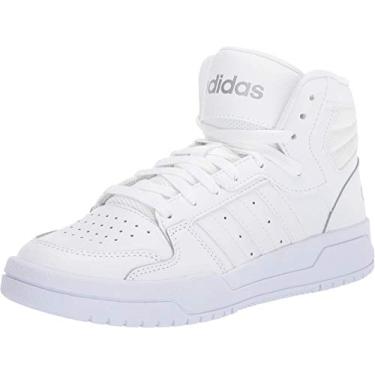 Imagem de adidas Tênis de basquete feminino Entrap Mid, Ftwr Branco/Ftwr Branco/Prata Fosca, 9.5