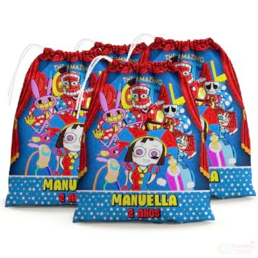 Imagem de Sacolinhas Surpresa Personalizada Tecido O Incrível Circo Digital (Sacolinhas 15x20, Unidades, 30)