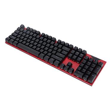 Imagem de Teclado Com Fio, Troca Quente Confortável de Usar Teclado Mecânico para Escritório para Jogos para Casa (Vermelho)