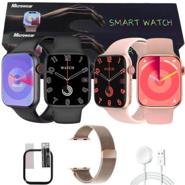 Imagem de Relógio Inteligente Watch 9 W29s Pro ChatGpt Ilha Dinamica Gps Recebe Faz Ligaçoes Pulseira Extra-Unissex