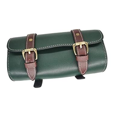 Imagem de Bolsa de couro vintage para bicicleta – bolsa de guidão para scooters e bicicletas elétricas, kit de ferramentas de alta capacidade para caminhadas ao ar livre – presente para homens e mulheres –
