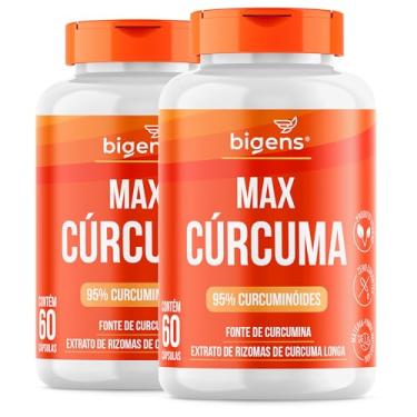 Imagem de Max Cúrcuma, 95% Curcuminóides, Curcumina, Biogens, Kit 2 x 60 Cápsulas
