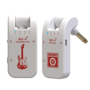 Imagem de Deevoka Transmissor e receptor portátil para de guitarra, 8 canais, suprimentos multiuso, recarregável para baixo, teclado e guitarra, branco