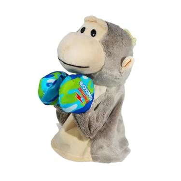 Imagem de Fancyes Boneca de pelúcia boxe presente novidade decoração realista soando brinquedo jogo interativo para sala estar casa crianças, macaco