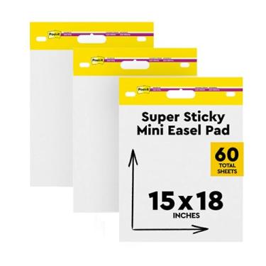 Imagem de Post-it Mini cavalete autoadesivo, 38,1 cm x 45,7 cm, 20 folhas/bloco, 3 blocos, ótimo para professores e estudantes virtuais (577-3PK)