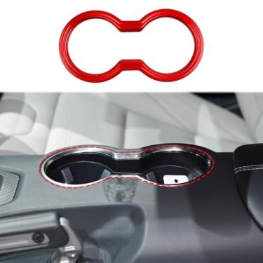 Imagem de Fewshaw Acessórios de acabamento da moldura do suporte de copo central para Ford Mustang 2024 (vermelho)