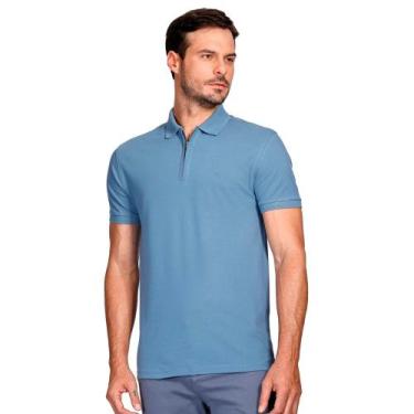 Imagem de Camisa Polo Aramis Piquet Zip Ve25 Azul Indigo Masculino